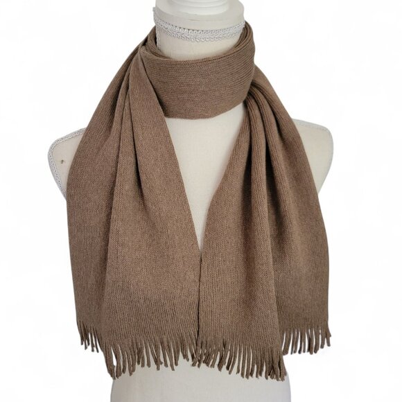 Vintage Woodward & Lothrop 100% Merino Wool Fringed Scarf Western Germany Unisex - Picture 1 of 4